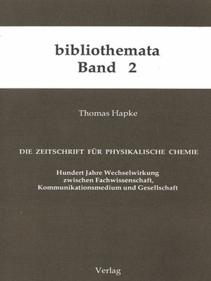 cover image of Die Zeitschrift für Physikalische Chemie